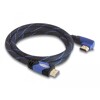 Przewód High Speed HDMI Ethernet HDMI-A męsko-męski kątowe 4K 1m Delock 82955