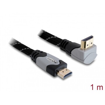 Przewód High Speed HDMI Ethernet HDMI-A męsko-męski kątowe 4K 1m Delock 82993