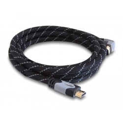 Przewód High Speed HDMI Ethernet HDMI-A męsko-męski kątowe 4K 1m Delock 82993