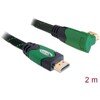 Przewód High Speed HDMI Ethernet HDMI-A męsko-męski kątowe 4K 2m Delock 82952