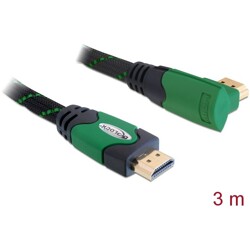 Przewód High Speed HDMI Ethernet HDMI-A męsko-męski kątowe 4K 3m Delock 82953