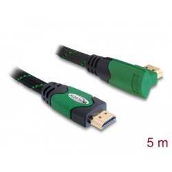 Przewód High Speed HDMI Ethernet HDMI-A męsko-męski kątowe 4K 5m Delock 82954