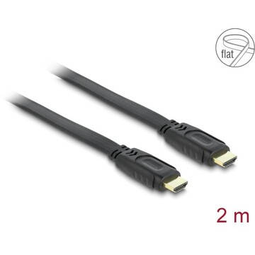 Przewód High Speed HDMI Ethernet HDMI-A męsko-męski płaski 2m Delock 82670