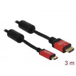 Przewód High Speed HDMI Ethernet - HDMI-A męskie do HDMI Mini-C męskie 4K 3m Delock 84337