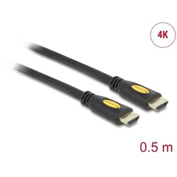 Przewód High Speed HDMI Ethernet - HDMI-A męsko-męski 4K 0,5m Delock 83737