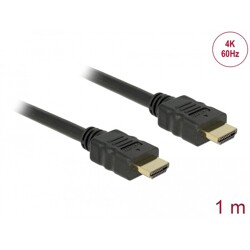 Przewód High Speed HDMI Ethernet HDMI-A męskie do HDMI-A  4K 1m Delock 84713