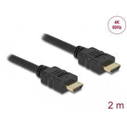 Przewód High Speed HDMI Ethernet HDMI-A męskie do HDMI-A  4K 2m Delock 84714