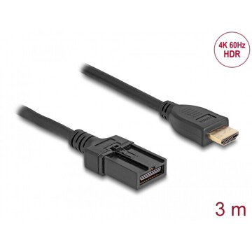 Przewód samochodowy HDMI, męski HDMI-A do męskiego HDMI-E 3m 4K 60Hz Delock 87906