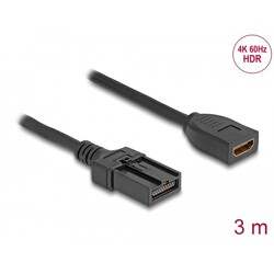 Przewód samochodowy HDMI, żeński HDMI-A do męskiego HDMI-E 3m 4K 60Hz Delock 87905