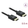 Przewód HDMI koncentryczny HighSpeed 48Gbps 8K 60Hz 0,5m czarny Delock 85383