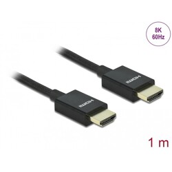 Przewód HDMI koncentryczny HighSpeed 48Gbps 8K 60Hz 1m czarny Delock 85384