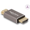 Przejściówka HDMI męska na męska 8K 60Hz szary metalowy Delock 60086