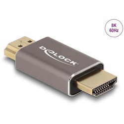 Przejściówka HDMI męska na męska 8K 60Hz szary metalowy Delock 60086