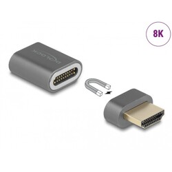 Przejściówka HDMI męsko-żeńska 8K 60Hz magnetyczna Delock 66684