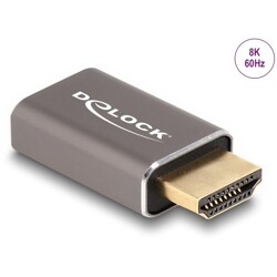 Przejściówka HDMI męsko-żeńska 8K 60Hz szary metalowy Delock 60081