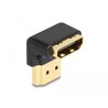 Przejściówka HDMI męsko-żeńska kątowa 90° wygięte pod kątem do dołu 8K 60Hz metal Delock 60016