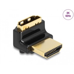Przejściówka HDMI męsko-żeńska kątowa 90° wygięte pod kątem do góry 8K 60Hz metal Delock 60017