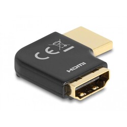 Przejściówka HDMI męsko-żeńska kątowa 90° zagięty w lewo 8K 60Hz metal Delock 60018 Przejściówka HDMI męsko-żeńska kątowa 90° zagięty w lewo 8K 60Hz metal Delock 60018