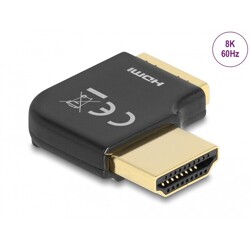 Przejściówka HDMI męsko-żeńska kątowa 90° zagięty w prawo 8K 60Hz metal Delock 60015