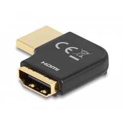 Przejściówka HDMI męsko-żeńska kątowa 90° zagięty w prawo 8K 60Hz metal Delock 60015 Przejściówka HDMI męsko-żeńska kątowa 90° zagięty w prawo 8K 60Hz metal Delock 60015