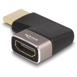 Przejściówka HDMI męsko-żeńska kątowa 90° zagięty w prawo 8K 60Hz szary metalowy Delock 60084 Przejściówka HDMI męsko-żeńska kątowa 90° zagięty w prawo 8K 60Hz szary metalowy Delock 60084