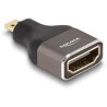 Przejściówka HDMI Micro-D męska na A żeńską 8K 60Hz szara metalowa Delock 60079