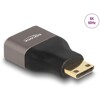 Przejściówka HDMI Mini-C męska na A żeńską 8K 60Hz szary metalowy Delock 60080