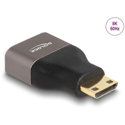 Przejściówka HDMI Mini-C męska na A żeńską 8K 60Hz szary metalowy Delock 60080