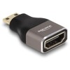 Przejściówka HDMI Mini-C męska na A żeńską 8K 60Hz szary metalowy Delock 60080