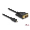 Przewód HDMI z męskim wtykiem Micro-D do DVI 24+1 wtyk męski, dł. 2m Delock 83586