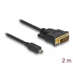 Przewód HDMI z męskim wtykiem Micro-D do DVI 24+1 wtyk męski, dł. 2m Delock 83586