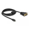 Przewód HDMI z męskim wtykiem Micro-D do DVI 24+1 wtyk męski, dł. 2m Delock 83586