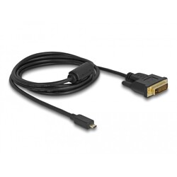 Przewód HDMI z męskim wtykiem Micro-D do DVI 24+1 wtyk męski, dł. 2m Delock 83586
