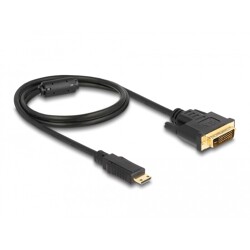 Przewód HDMI z męskim wtykiem Mini-C do DVI 24+1 wtyk męski, dł. 1m Delock 83582