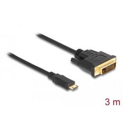 Przewód HDMI z męskim wtykiem Mini-C do DVI 24+1 wtyk męski, dł. 3m Delock 83584