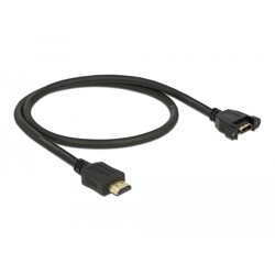 Przewód HDMI-A męski do HDMI-A wtyk żeński, na panel, 4K 30Hz 0,5m Delock 85463