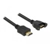 Przewód HDMI-A męski do HDMI-A wtyk żeński, na panel, 4K 30Hz 1m Delock 85102