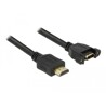 Przewód HDMI-A męski do HDMI-A wtyk żeński, na panel, 4K 30Hz 1m Delock 85102