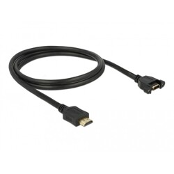 Przewód HDMI-A męski do HDMI-A wtyk żeński, na panel, 4K 30Hz 1m Delock 85102
