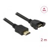 Przewód HDMI-A męski do HDMI-A wtyk żeński, na panel, 4K 30Hz 2m Delock 85464