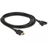 Przewód HDMI-A męski do HDMI-A wtyk żeński, na panel, 4K 30Hz 2m Delock 85464