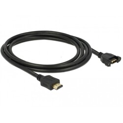Przewód HDMI-A męski do HDMI-A wtyk żeński, na panel, 4K 30Hz 2m Delock 85464