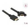 Przewód HDMI-A męski do HDMI-A wtyk żeński, na panel, kątowy 110°, 4K 30Hz 1m Delock 85103
