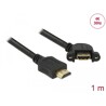 Przewód HDMI-A męski do HDMI-A wtyk żeński, na panel, kątowy 110°, 4K 30Hz 1m Delock 85103