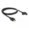 Przewód HDMI-A męski do HDMI-A wtyk żeński, na panel, kątowy 110°, 4K 30Hz 1m Delock 85103