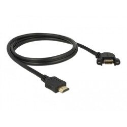 Przewód HDMI-A męski do HDMI-A wtyk żeński, na panel, kątowy 110°, 4K 30Hz 1m Delock 85103