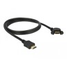 Przewód HDMI-A męski do HDMI-A wtyk żeński, na panel, kątowy 110°, 4K 30Hz 1m Delock 85103