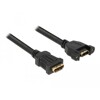Przewód HDMI-A żeński do HDMI-A wtyk żeński, na panel, 4K 30Hz 0,25m Delock 85100
