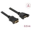 Przewód HDMI-A żeński do HDMI-A wtyk żeński, na panel, 4K 30Hz 0,5m Delock 85465