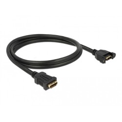 Przewód HDMI-A żeński do HDMI-A wtyk żeński, na panel, 4K 30Hz 1m Delock 85466